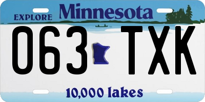 MN license plate 063TXK
