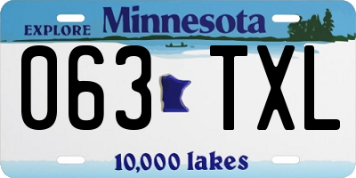 MN license plate 063TXL