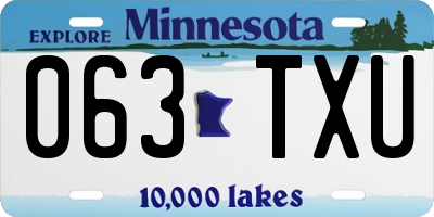 MN license plate 063TXU