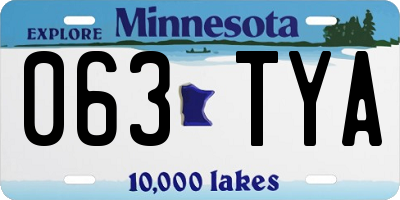 MN license plate 063TYA