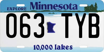 MN license plate 063TYB