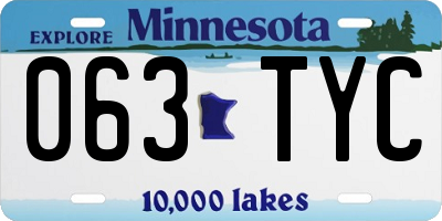 MN license plate 063TYC