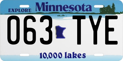 MN license plate 063TYE