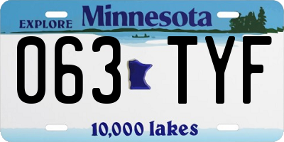 MN license plate 063TYF