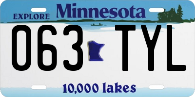MN license plate 063TYL