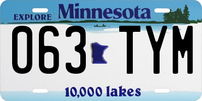 MN license plate 063TYM