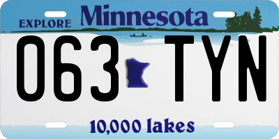 MN license plate 063TYN