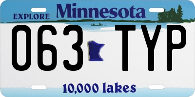 MN license plate 063TYP