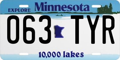 MN license plate 063TYR