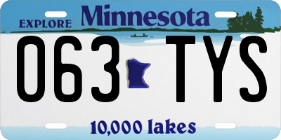 MN license plate 063TYS