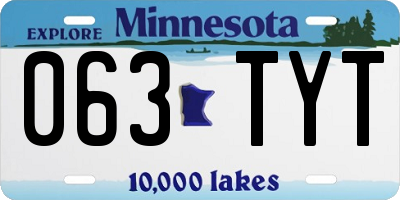 MN license plate 063TYT