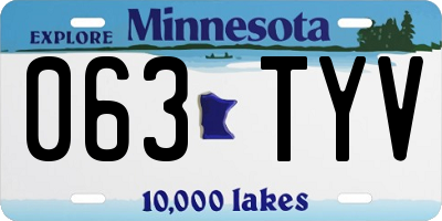 MN license plate 063TYV
