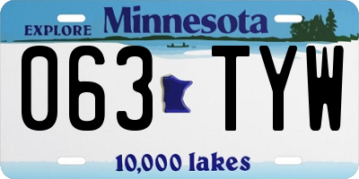 MN license plate 063TYW