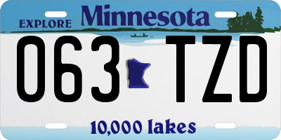 MN license plate 063TZD