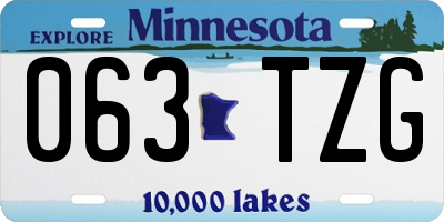 MN license plate 063TZG