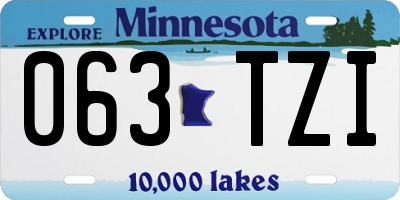 MN license plate 063TZI