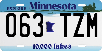 MN license plate 063TZM