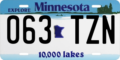 MN license plate 063TZN