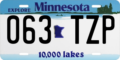 MN license plate 063TZP