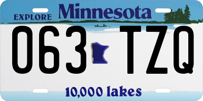 MN license plate 063TZQ