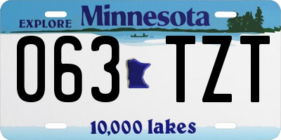 MN license plate 063TZT