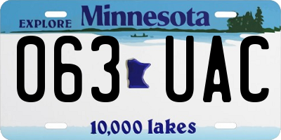 MN license plate 063UAC