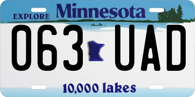 MN license plate 063UAD