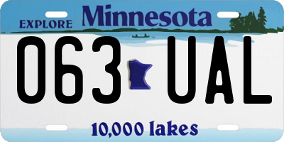 MN license plate 063UAL