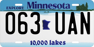 MN license plate 063UAN