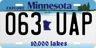 MN license plate 063UAP
