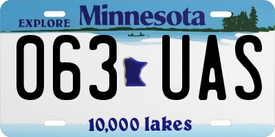 MN license plate 063UAS