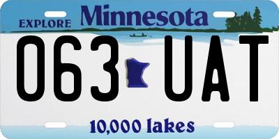 MN license plate 063UAT