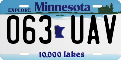 MN license plate 063UAV