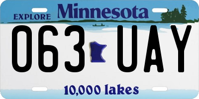 MN license plate 063UAY