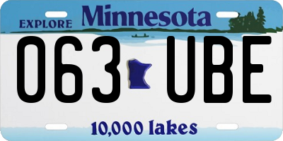 MN license plate 063UBE