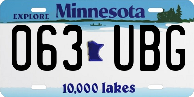 MN license plate 063UBG
