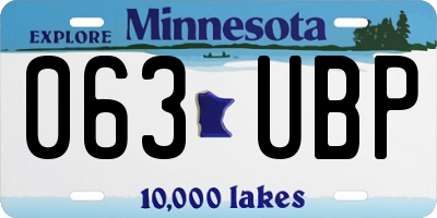 MN license plate 063UBP