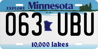 MN license plate 063UBU