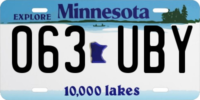 MN license plate 063UBY