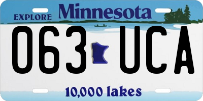 MN license plate 063UCA