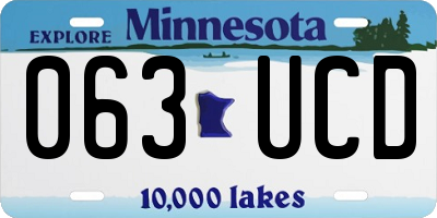 MN license plate 063UCD