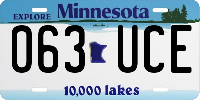 MN license plate 063UCE