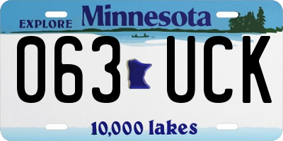 MN license plate 063UCK
