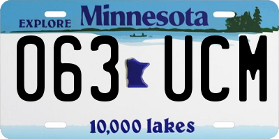 MN license plate 063UCM
