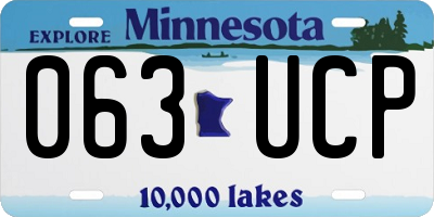 MN license plate 063UCP