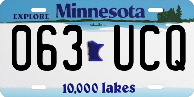 MN license plate 063UCQ