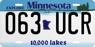 MN license plate 063UCR