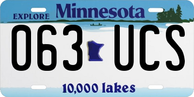 MN license plate 063UCS