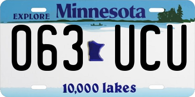 MN license plate 063UCU