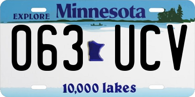 MN license plate 063UCV